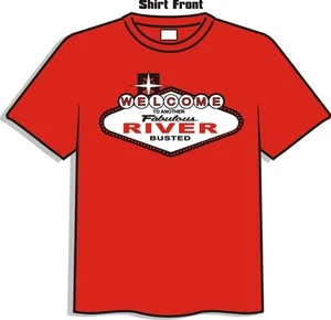 Divertente T-shirt poker stile Las Vegas favolosa River Poker - Foto 1 di 1