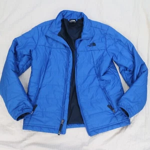 Giacca gonfiata USATA - The NORTH FACE Ragazzo Blu Trapunta Piena Taglia L Large - Foto 1 di 5