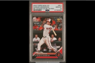 2023 TOPPS NOW RC-1 GUNNAR HENDERSON ORIOLES ALL ROOKIE TEAM RED VAR /10  PSA 10 - Image 1 of 3