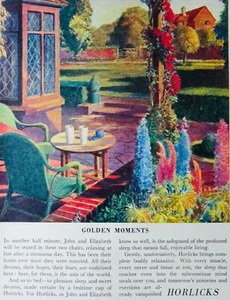 Ilustración publicitaria HORLICKS LTD - MOMENTOS DORADOS - SLOUGH BUCKS c1951 - Imagen 1 de 2