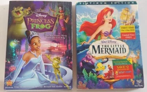 2 Disney Movies: THE PRINCESS AND THE FROG and THE LITTLE MERMAID (3 DVDs Total) - Picture 1 of 13