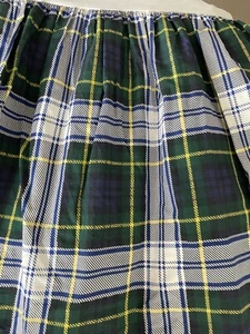 Ralph Lauren FULL Pleated Bed Skirt University Dress Gordon Plaid Green 15" USA - Picture 1 of 5