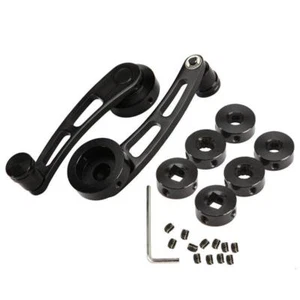 2x Universal Car Auto Window Winders Kit Crank Door Glass Handle Aluminium Black - Picture 1 of 10