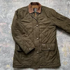 Abrigo Chaqueta De Colección Años 90 Ralph Lauren Ecuestre Acolchado Tareas Granero M Cuello De Cuero - Imagen 1 de 17