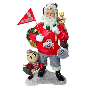 Danbury Mint Ohio State University Buckeyes Santa Figurine Brutus Certificate  - Picture 1 of 6