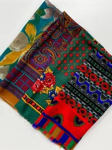4 Vintage Floral Classic Mixed Patterned Full Scarves Acrylic/Polyester Italy - Picture 1 of 14