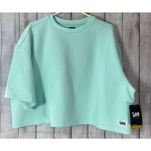 Sudadera Lee Retro Cuadrada Verde Recortada Gran Tamaño Camiseta Prenda para el torso XL Nueva Con Etiquetas - Imagen 1 de 9