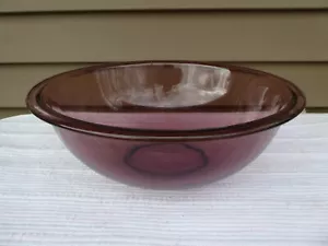 VTG 80s Pyrex Purple Amethyst Cranberry Clear Mixing Nesting Bowl - Large #326 - Picture 1 of 3