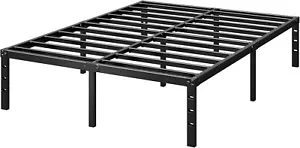 King Bed Frame, 14"H, Strong Heavy Duty Metal Bed Frame No Box Spring Needed - Picture 1 of 7