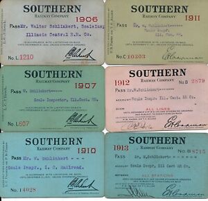 1906-1920 IC Employe’s Pass Lot(11) SOU Southern Rwy Supervisor of Scales