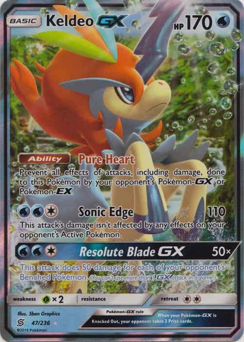 Pokemon - Keldeo-GX - 47/236 - SM Unified Minds - Ultra Rare - Near Mint - Image 1 of 1