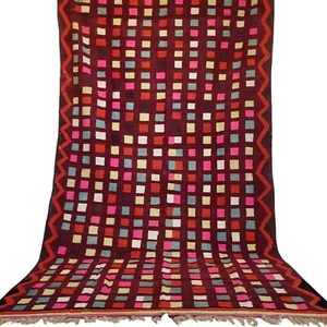 Bohemian Royalty - Lebendiger Vintage Marokkanischer Berber Teppich mit buntem Stammesgitter - Bild 1 von 24