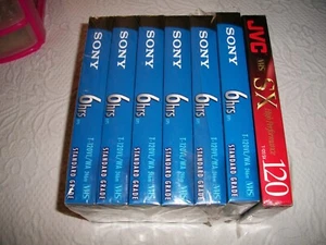 Lot of 6 SONY VHS & 1 JVC Video Tapes - Picture 1 of 6