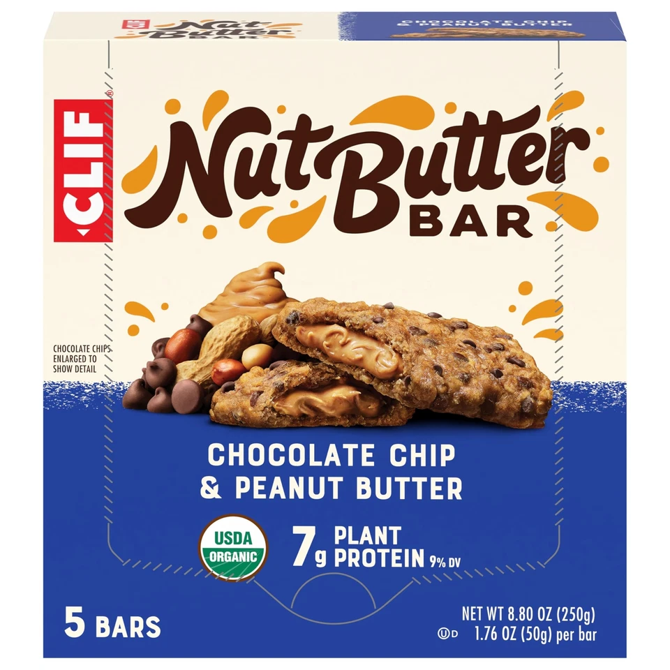 BestBy01/26 CLIF Nut Butter Bar ChocolateChip PeanutButter Organic 5 Pack 1.76oz - Image 1 of 4