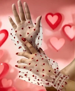 Valentine's Day Red or White Ruffle Faux Sleeve Cuffs - FAST SHIPPING - Picture 1 of 6