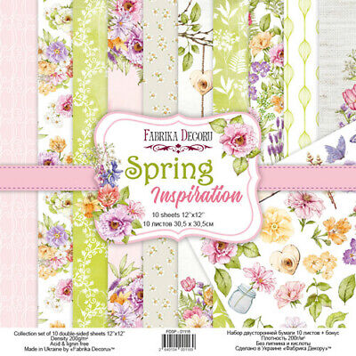 12  X 12  Scrapbooking Paperpad Cardstock Spring Inspiration 11 Sheets • 10.04€