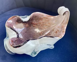 Kunstglas Murano Skorpion Schwanz Schale Kupfer Lavendel gefasst - Bild 1 von 10