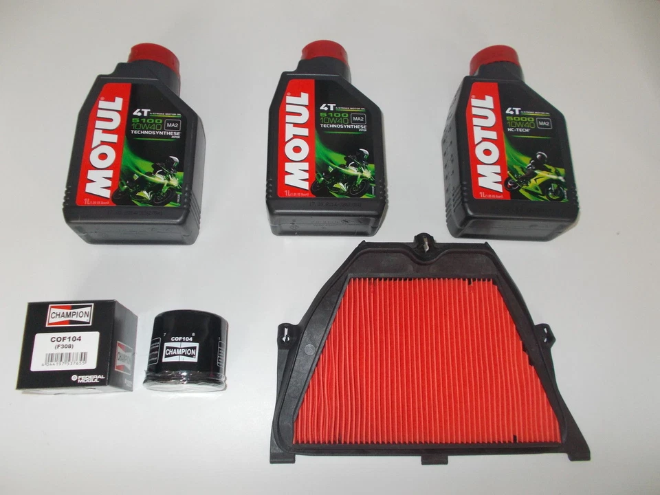 KIT TAGLIANDO OLIO MOTUL 5100 10W40 FILTRO OLIO ARIA HONDA CBR 600 RR 2003 2004 Foto 1 de 1