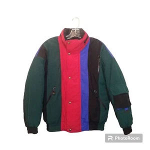 90s Below Zero Boys Snow Jacket Sz L Color Block Ski Sports Climbing - Picture 1 of 10