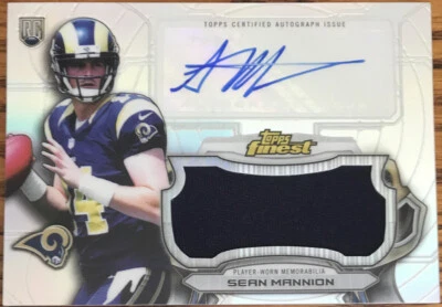 2015 Topps Finest Jumbo Jersey Autographs Blue Refractors Sean Mannion AJRR-SM - Image 1 of 2