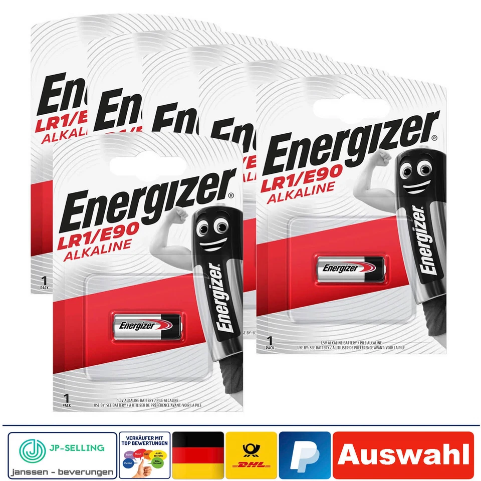 Energizer LR1 E90 Alkaline Batterie 1,5V Lady N 1er Blister Auswahl 1-10 Stück - Bild 1 von 1