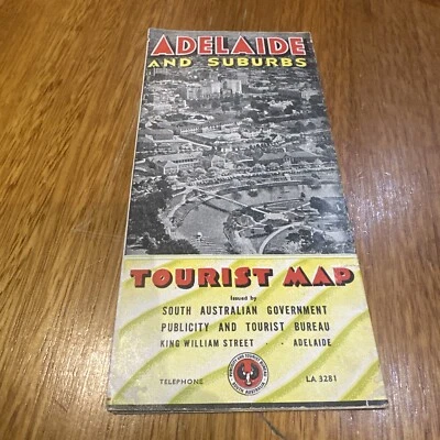Adelaide And Suburbs Tourist Map Vintage  - image 1 of 4