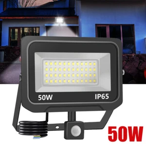 50W LED Fluter mit Bewegungsmelder Aussen Strahler Scheinwerfer Kaltweiß IP65 DE - Bild 1 von 9