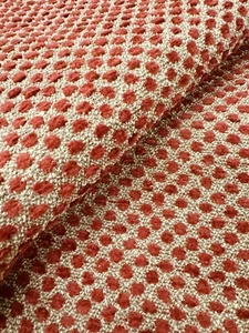 Jane Shelton Luxury Velvet Dot Upholstery Fabric- Chelsea / Red 0.70 yd 4603-1 - Picture 1 of 2