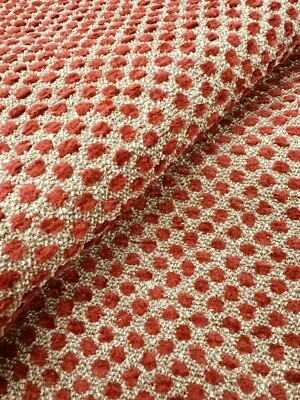 Jane Shelton Luxury Velvet Dot Upholstery Fabric- Chelsea / Red 0.70 yd 4603-1 - Image 1 of 2