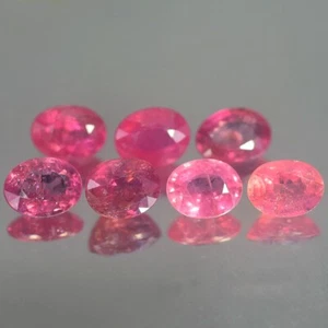 3.34CT CHARMIMG AA 7PCS UNHEATED OVAL PINKISH RED RUBY NATURAL - Picture 1 of 3