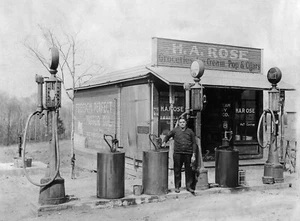20er Jahre Sunoco Tankstelle & Laden Eispops & Zigarren 8 x 10 Foto - Bild 1 von 1
