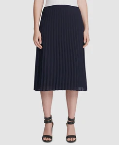 Dkny Women's Black Pleated Midi Skirt Petite Size 6P - Picture 1 of 3