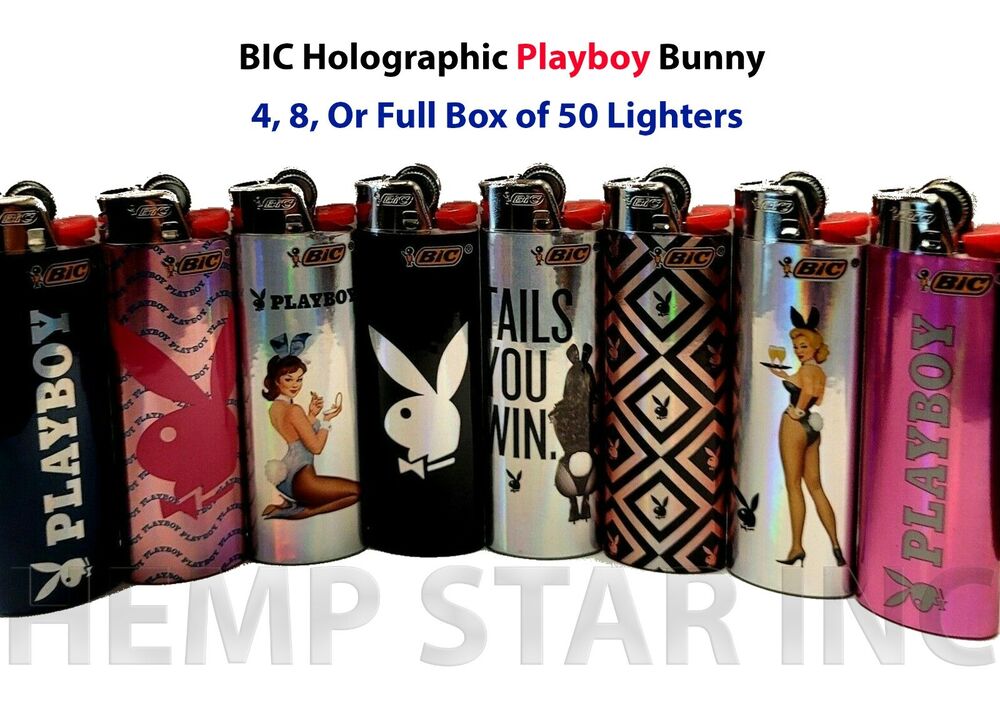 BIC Holographic Playboy Bunny Design Lighters Regular Size (4, 8, or Full Box)