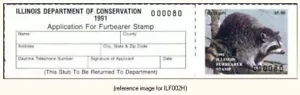 HALFPRICEHUNT Illinois Fur Bearer Stamp 1991 $5.00 w/tab (raccoon) - Picture 1 of 1