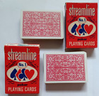 2 decks Streamline No. 1 poker linen finish plastic play cards made USA vintage