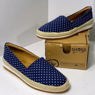 Mocasines Comfortview The Spencer para mujer talla 10W azul marino sin cordones de lona planos nuevos con caja Foto 1 de 4