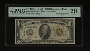 DBR 1934-A $10 FRN Hawaii LB Block Fr. 2303 PMG VF-20 Serial L12134375B - Picture 1 of 2