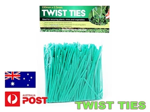 100mm Premium Twist Ties Green Plastic Coated.Garden plant orchid bonsai - Picture 1 of 1