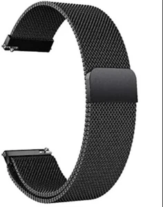18mm Milanese Mesh Stainless Steel Adjustable Metal Watch Band Black - Picture 1 of 7