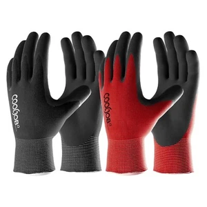 Gartenhandschuhe Herren mit Latex-Beschichtung, 6er Pack, schwarz & rot - Bild 1 von 2
