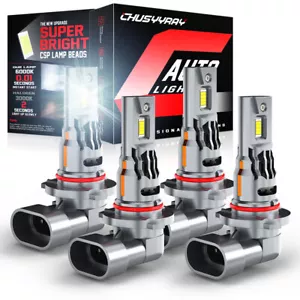 4x 9005 9006 LED Combo Headlight Bulbs High Low Beam Kit Extremely White - Picture 1 of 12