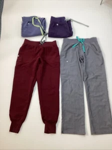 Lot Of 4 XS/P Figs Scrubs Pants Jogger Gray Technical Collection - Picture 1 of 10