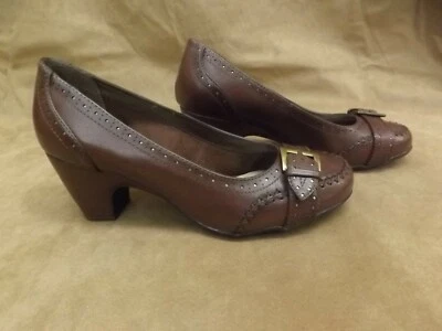 De colección Nuevo de Lote Antiguo Nuevo en Caja Cabeza de Pato Marilyn Marrón Punta Cerrada Tacón Medio Zapato Sin Cordones 7M Foto 1 de 4