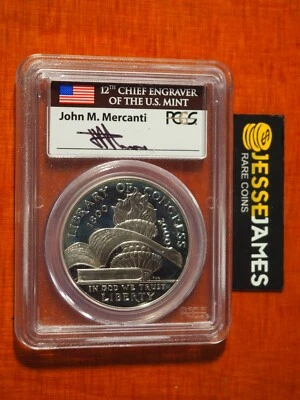 2000 P PROOF SILVER LIBRARY OF CONGRESS COMMEMORATIVE DOLLAR PCGS PR69 MERCANTI - Image 1 of 2