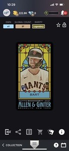 Topps MLB Bunt 2021 Allen & Ginter Mini Stained Glass Joey Bart 37cc LEGENDARY
