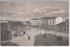 ALGHERO SASSARI VIA SASSARI ANIMATA DA NEGATIVA CAPITANO PAPINI 1920 BELLA !