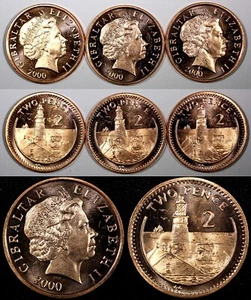 Gibraltar Elizabeth II 2000 2 Pence BU KM# 774 RANDOM PICK (1 Coin) (23 976) - Picture 1 of 5