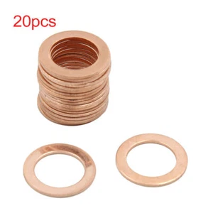 13.5mm Inner Dia Copper Flat Washers Car Sealing Gaskets Rings 20pcs - Afbeelding 1 van 3