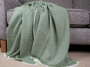 Sofa Couch Cashmere Throws and Blankets Scarf Green Wrap Large Shawl Chunky New - Picture 1 of 8