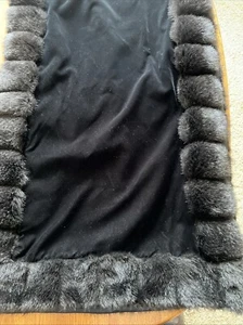 HALSTON Black Velvet Shawl Evening Wrap Long 76”x20” Elegant Formal - Picture 1 of 5